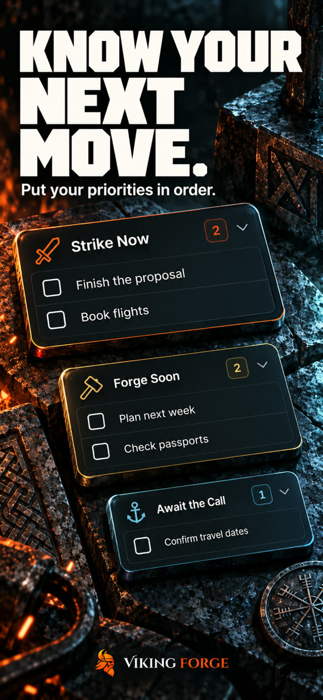 Know your next move. Put your priorities in order