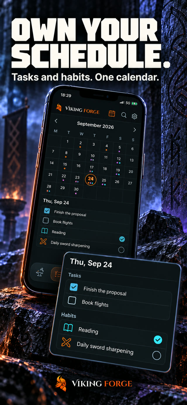 Own your schedule. Tasks and habits, one calendar